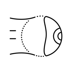 Eye prosthesis black line icon for digital and print projects.