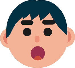 A man face, surprised, shocked