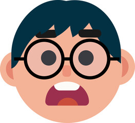 A man wearing glasses, surprised, shocked