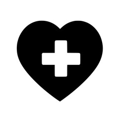Obraz premium Heart Symbol with Medical Cross Icon Representing Health and Care