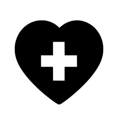 Obraz premium Health Symbol in Black Heart Shape with Cross Design