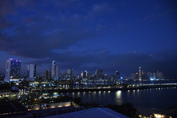 View of the city in the evening, Panama City