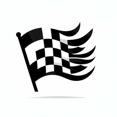 Fototapeta premium Waving Checkered Finish Flag Illustration suitable for editorial use