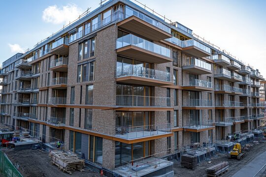 Modern apartment building under construction