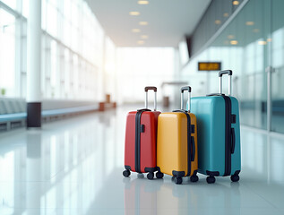 suitcases in the airport