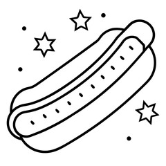 Hotdog Vector Illustration for 4th of July BBQ and Independence Day Designs