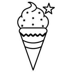 Ice cream cone vector 4th of July