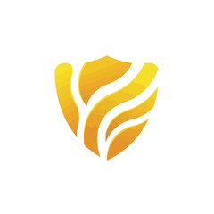 Golden Shield Icon - Security and Protection Concept