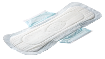 Sanitary Pad with Wings Isolated on White Background