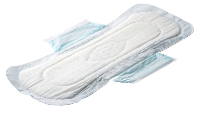 Sanitary Pad with Wings Isolated on White Background