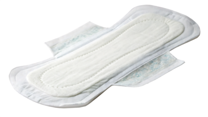 Sanitary Pad with Wings Isolated on White Background