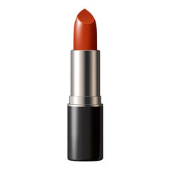 Obraz premium Elegant orange lipstick tube on a transparent background, showcasing beauty and cosmetic product for makeup, fashion, and glamour