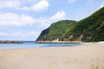 元寇上陸の地　佐須浦　小茂田浜海水浴場　