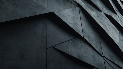 Fototapeta premium Dark, angular facade with textured panels