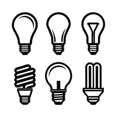Minimalist Lightbulb vector Design Collection.