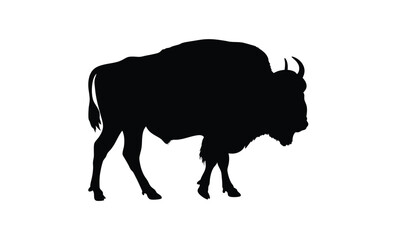 Bull silhouette, Running bull icon, Farm animal graphic, Buffalo illustration on white background