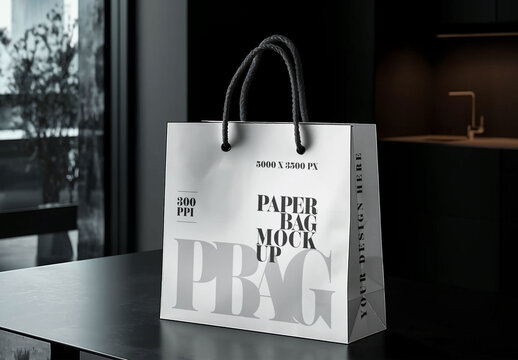 Shopping Bag Mockup for Packaging Design and Retail Branding