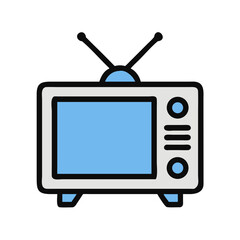 Television with Antennas for Media Display Icon Design