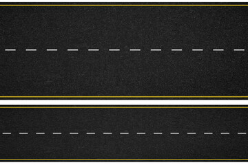 Realistic asphalt road texture white yellow