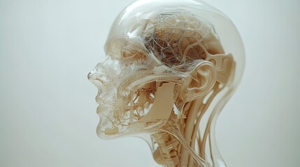 Obraz premium Transparent Anatomical Head Illustration