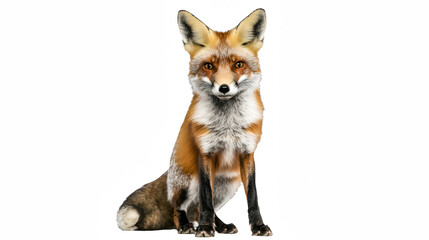 Fototapeta premium a red fox sitting on a transparent background, PNG image, PNG file, Generative art.