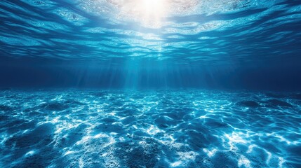 Fototapeta premium Blue ocean surface seen from underwater