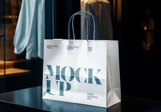 Shopping Bag Mockup for Packaging Design and Retail Branding