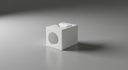 Fototapeta premium Minimalist White Pencil Sharpener on Gray Surface