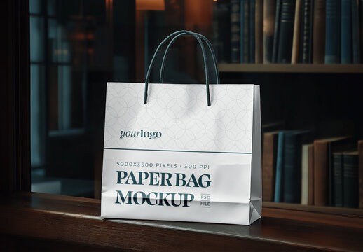 Shopping Bag Mockup for Packaging Design and Retail Branding