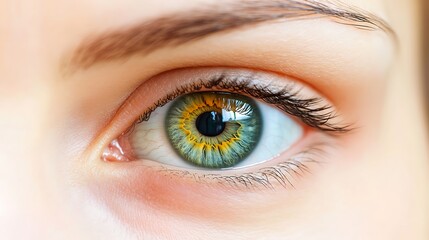 Obraz premium Close-up of a vibrant green eye (1)