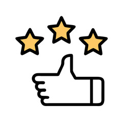 Thumbs Up with Rating Stars Icon Design