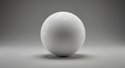 White Ball on Gray Background