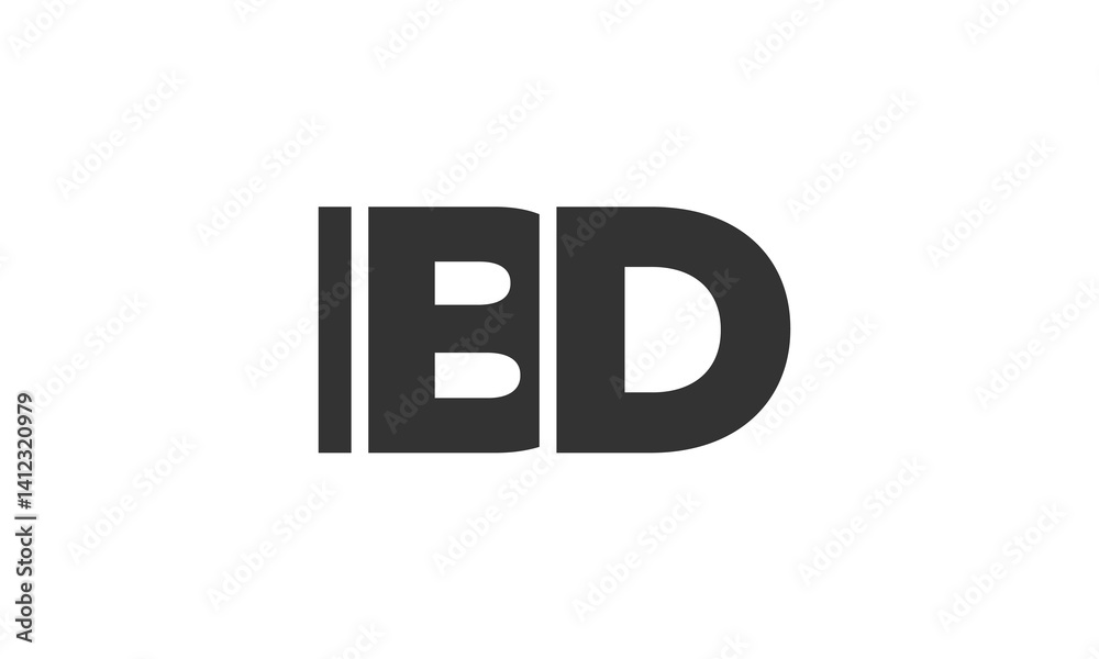 Fototapete ibd logo design template with strong and modern bold text. initial based vector logotype featuring s
