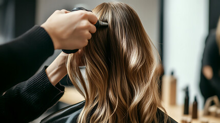 Fototapeta premium Carpenter assembling a wooden chair in a workshop. Craftsmanship and design