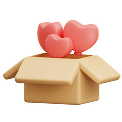 Box with Heart Shapes