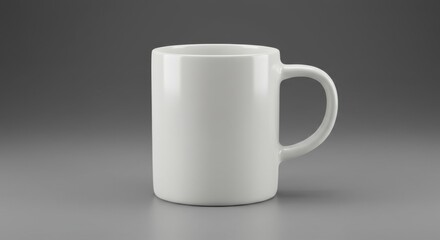 Fototapeta premium Sleek Modern White Mug on Gray Background
