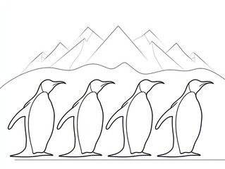 Delightful Penguins Coloring Pages for Kids Featuring Cute Line Art Animals from Farm and Sea Environments Perfect for Seasonal Festivals and Fantasy Adventures