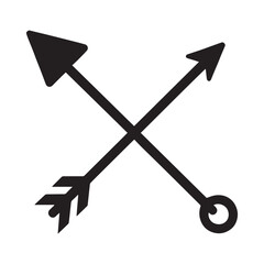 A simple, black silhouette of an arrow. The arrow is oriented diagonally, pointing to the upper right.