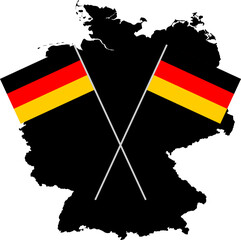 Germany Country Map And Flag Design