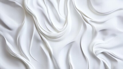 Obraz premium Dynamic particle wave white PowerPoint background for annual reports, abstract data flow design with ultra-subtle gray elements