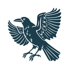 Yatagarasu: Japanese Three-Legged Crow Vector Illustration - Yatagarasu – A three-legged crow in flight