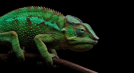 Naklejka premium Chameleon with Vibrant Shifting Skin Colors