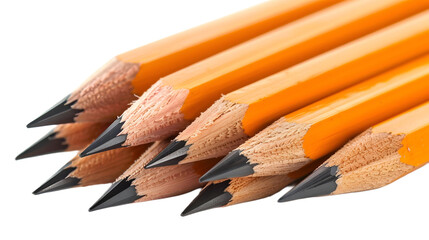 Pack of Pre-Sharpened Pencils Isolated On Transparent Background PNG.