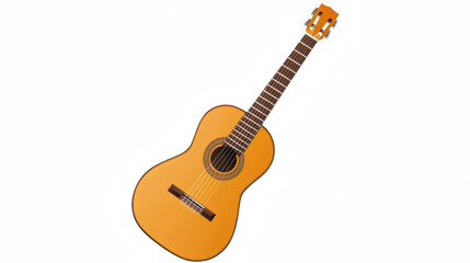 Obraz premium an orange acoustic guitar on a transparent background, PNG image, PNG file, Generative art.