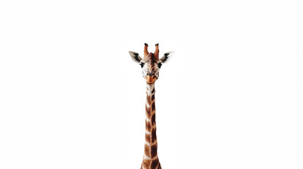 a tall giraffe standing in the dark looking at the camera on a transparent background, PNG image, PNG file, Generative art.