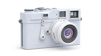 A sleek modern white camera design showcasing a stylish and minimalistic look, perfect for photography enthusiasts.