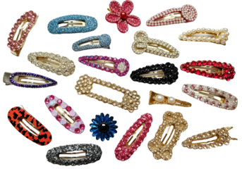 hair clips on white background