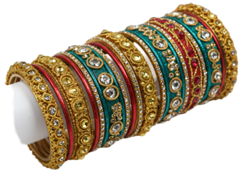 bangles on white background