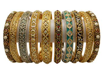 bangles on white background
