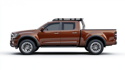 A glossy brown pickup truck